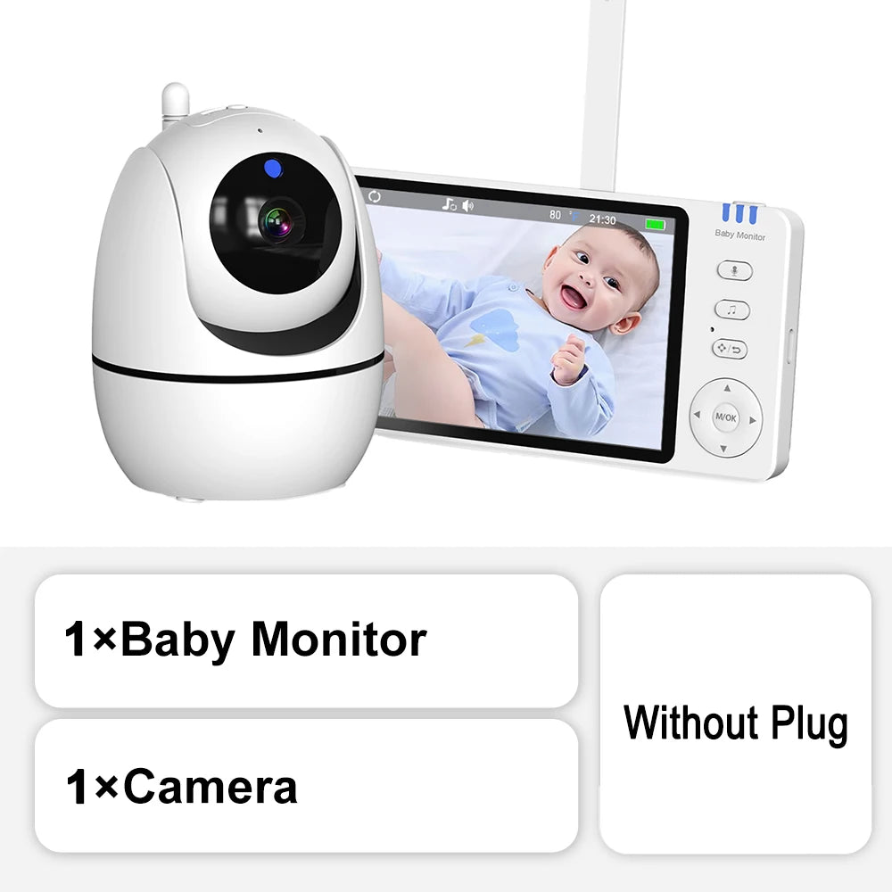 5" Video Baby Monitor with Silent PTZ Camera & Lullabies