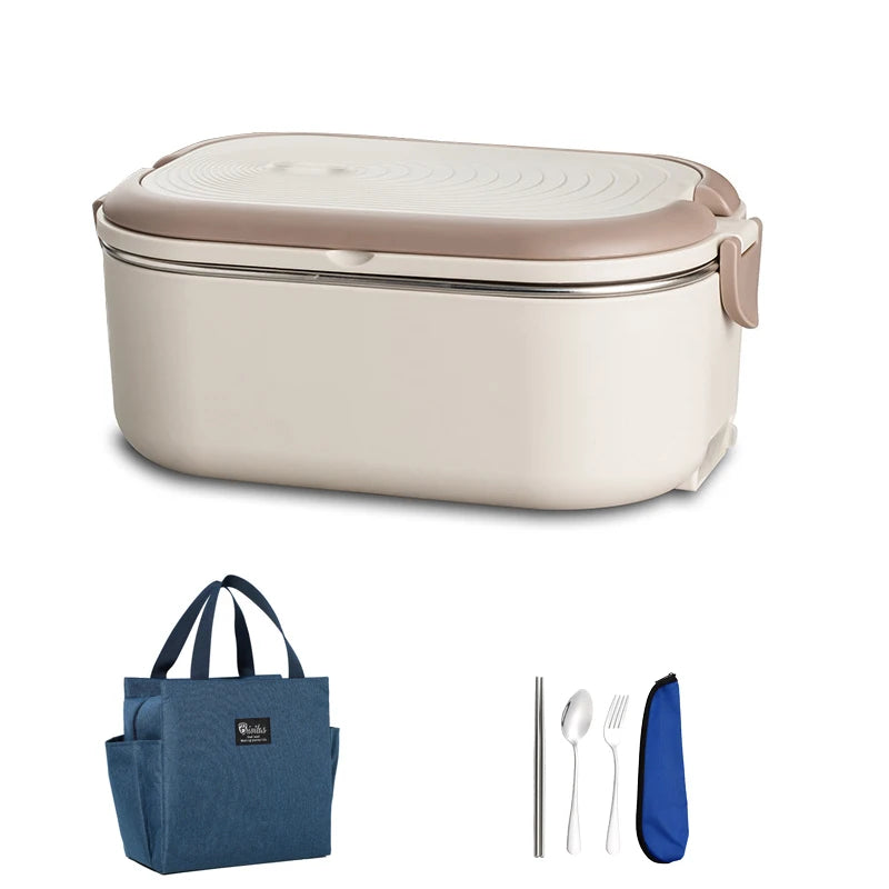 Electric Lunch Box & Food Warmer – 1L Stainless Steel, Travel & Office Ready