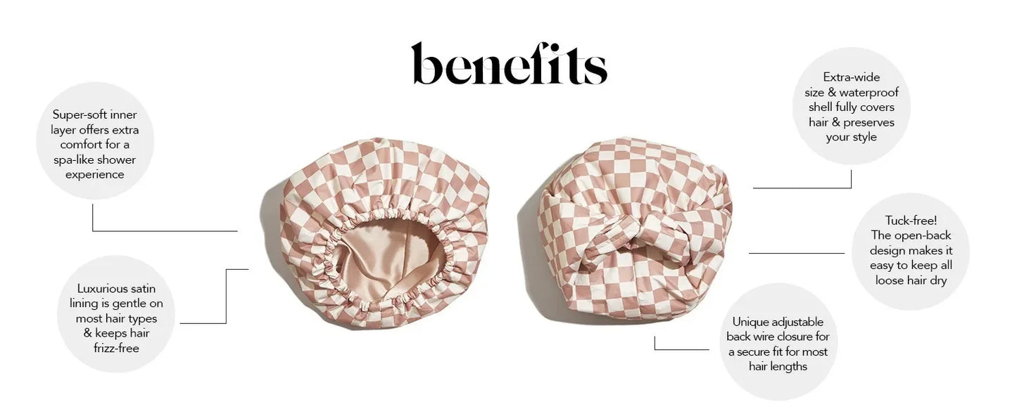 Satin Cline luxury shower cap-offset