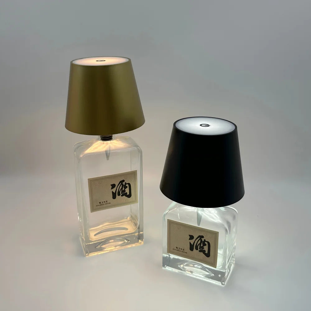 Wireless Bottle Lamp – 3-Color Touch & Dimming Light