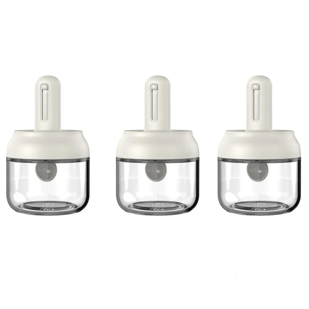 Moisture-Proof Glass Spice Jar with Built-In Measuring Spoon – Leak-Proof & Elegant