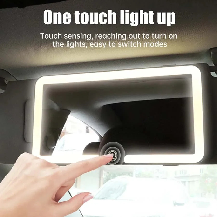 ShineView Car Mirror – Rechargeable Makeup Mirror with 3 Brightness Levels