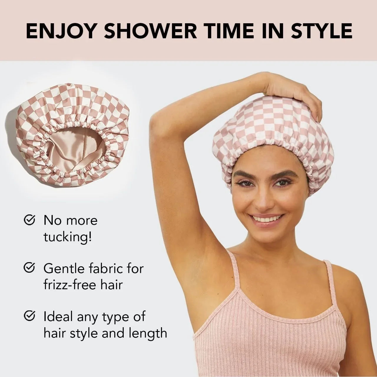 Satin Cline luxury shower cap-offset