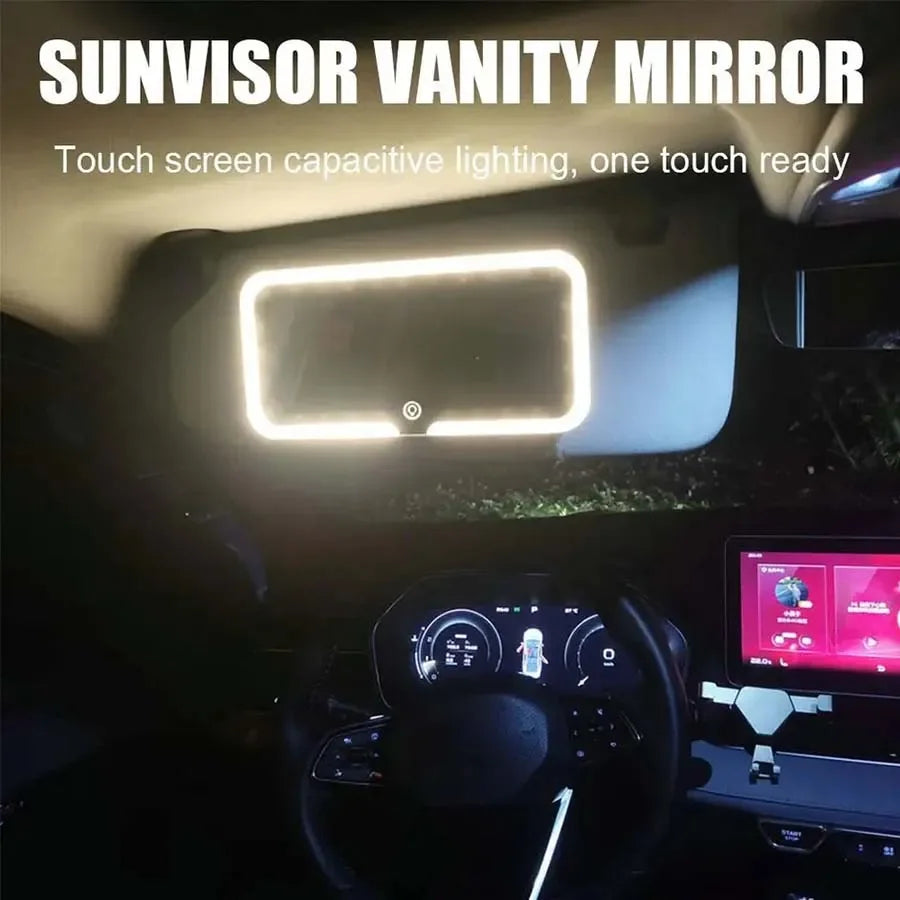ShineView Car Mirror – Rechargeable Makeup Mirror with 3 Brightness Levels