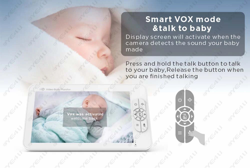 5" Video Baby Monitor with Silent PTZ Camera & Lullabies