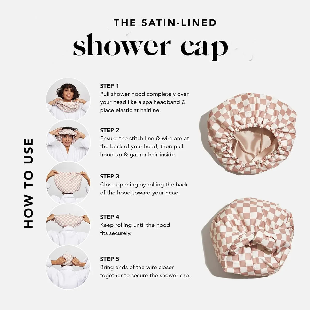 Satin Cline luxury shower cap-offset