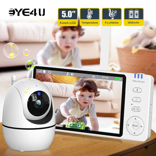 5" Video Baby Monitor with Silent PTZ Camera & Lullabies