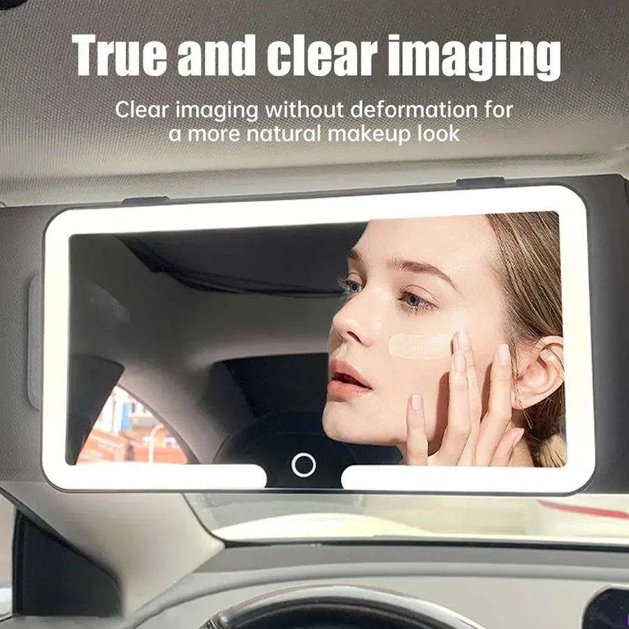 ShineView Car Mirror – Rechargeable Makeup Mirror with 3 Brightness Levels