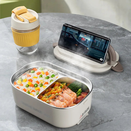 Electric Lunch Box & Food Warmer – 1L Stainless Steel, Travel & Office Ready
