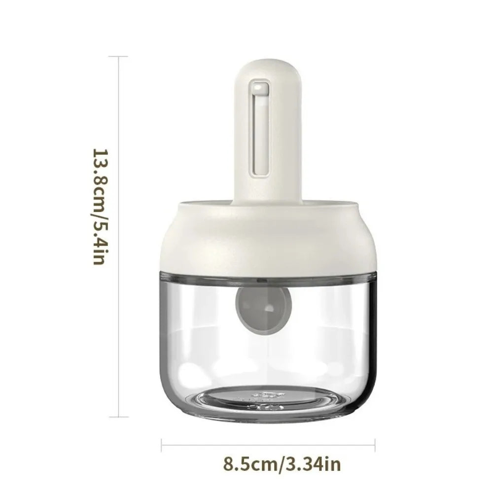 Moisture-Proof Glass Spice Jar with Built-In Measuring Spoon – Leak-Proof & Elegant