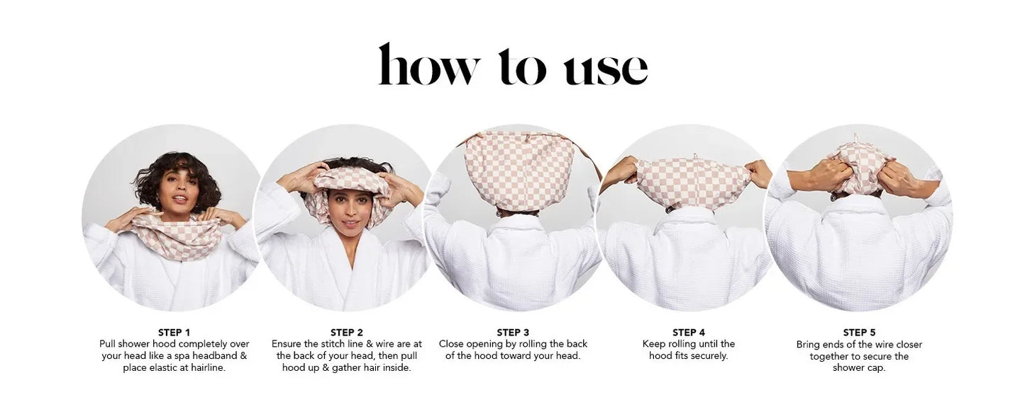 Satin Cline luxury shower cap-offset