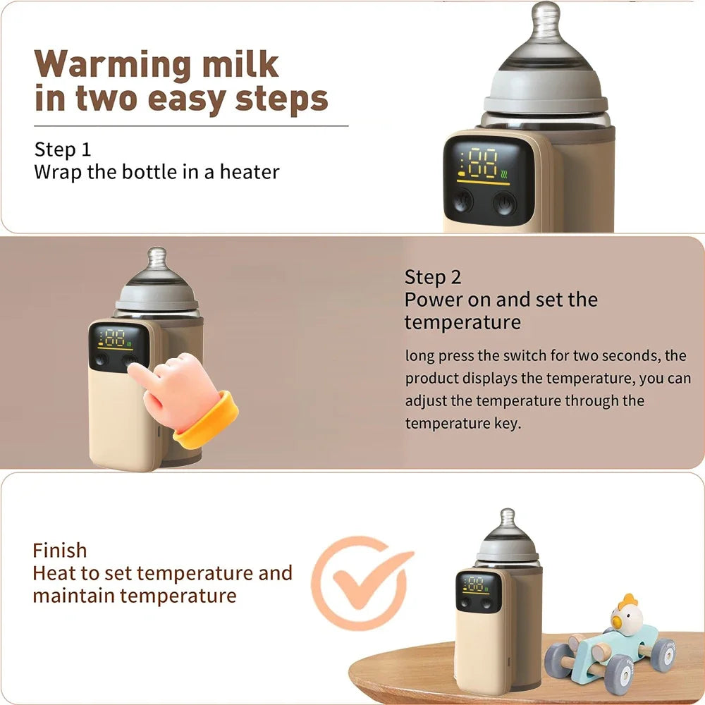 QuickHeat Milk Warmer – Cordless, Fast-Charging, Temperature-Controlled