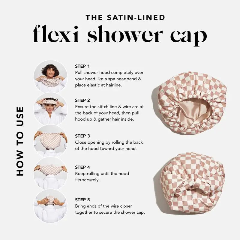 Satin Cline luxury shower cap-offset