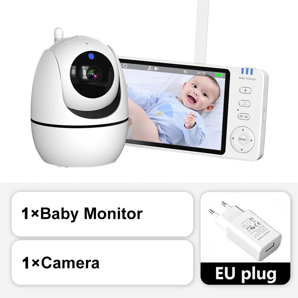5" Video Baby Monitor with Silent PTZ Camera & Lullabies