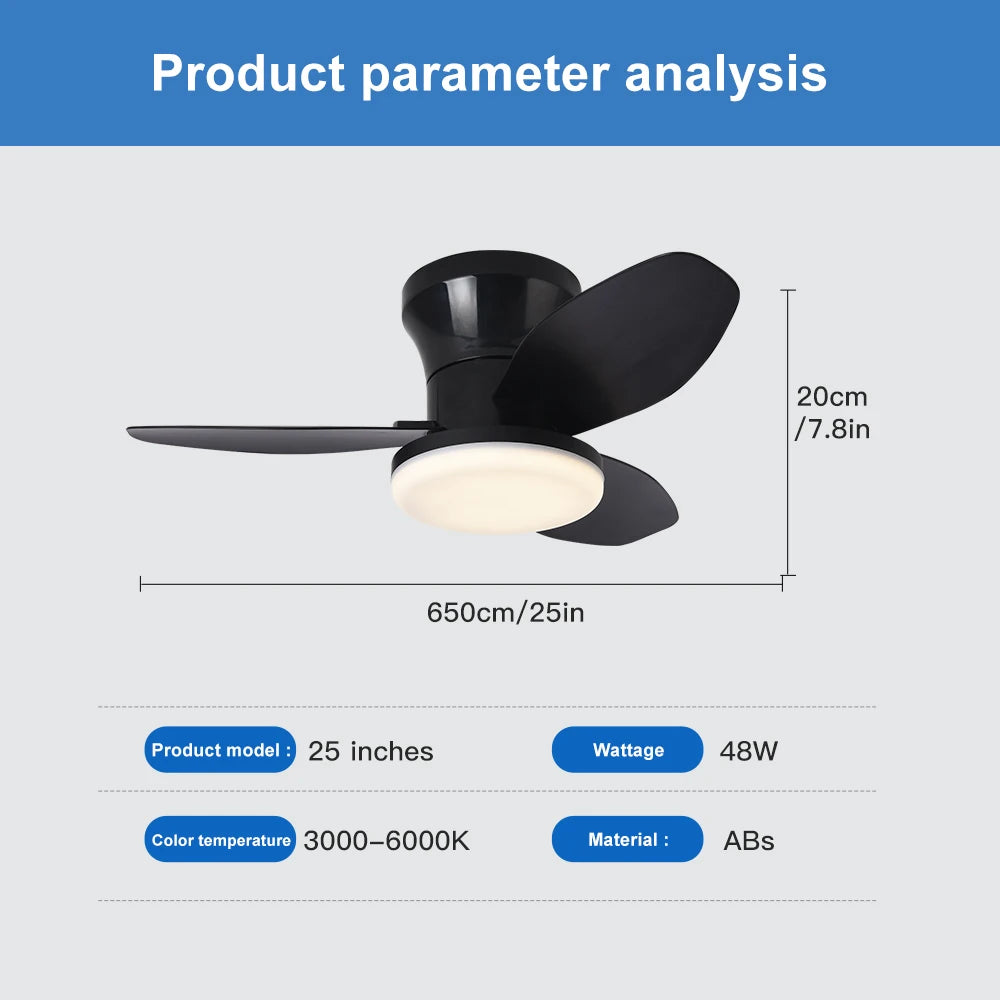 NordicGlow Ceiling Fan – Minimalist Light & Breeze