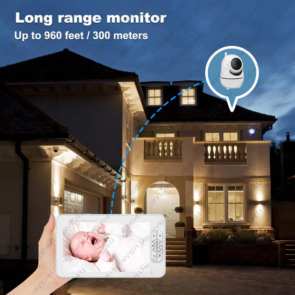 5" Video Baby Monitor with Silent PTZ Camera & Lullabies