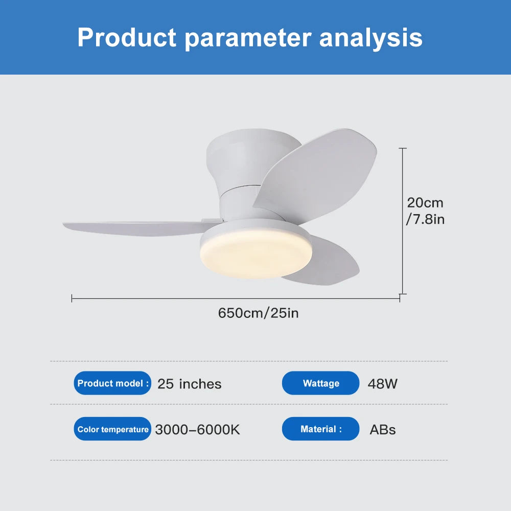 NordicGlow Ceiling Fan – Minimalist Light & Breeze