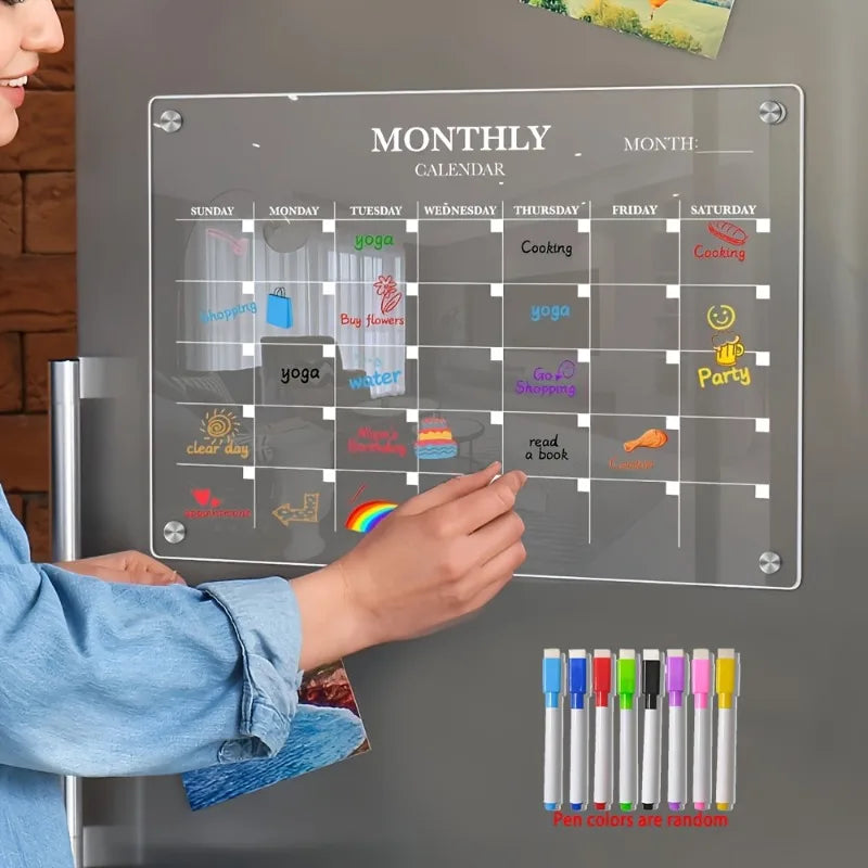 Acrylic Fridge Calendar & Memo Board