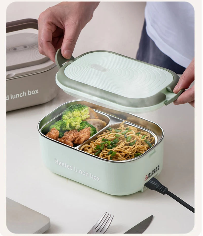 Electric Lunch Box & Food Warmer – 1L Stainless Steel, Travel & Office Ready
